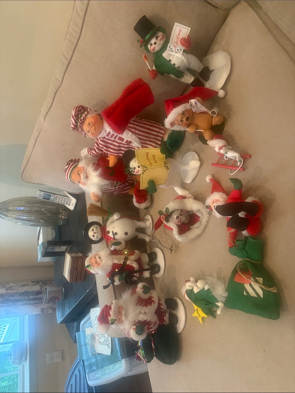 Annalee Festive Plush Holiday Figure Set - Red, White, Green